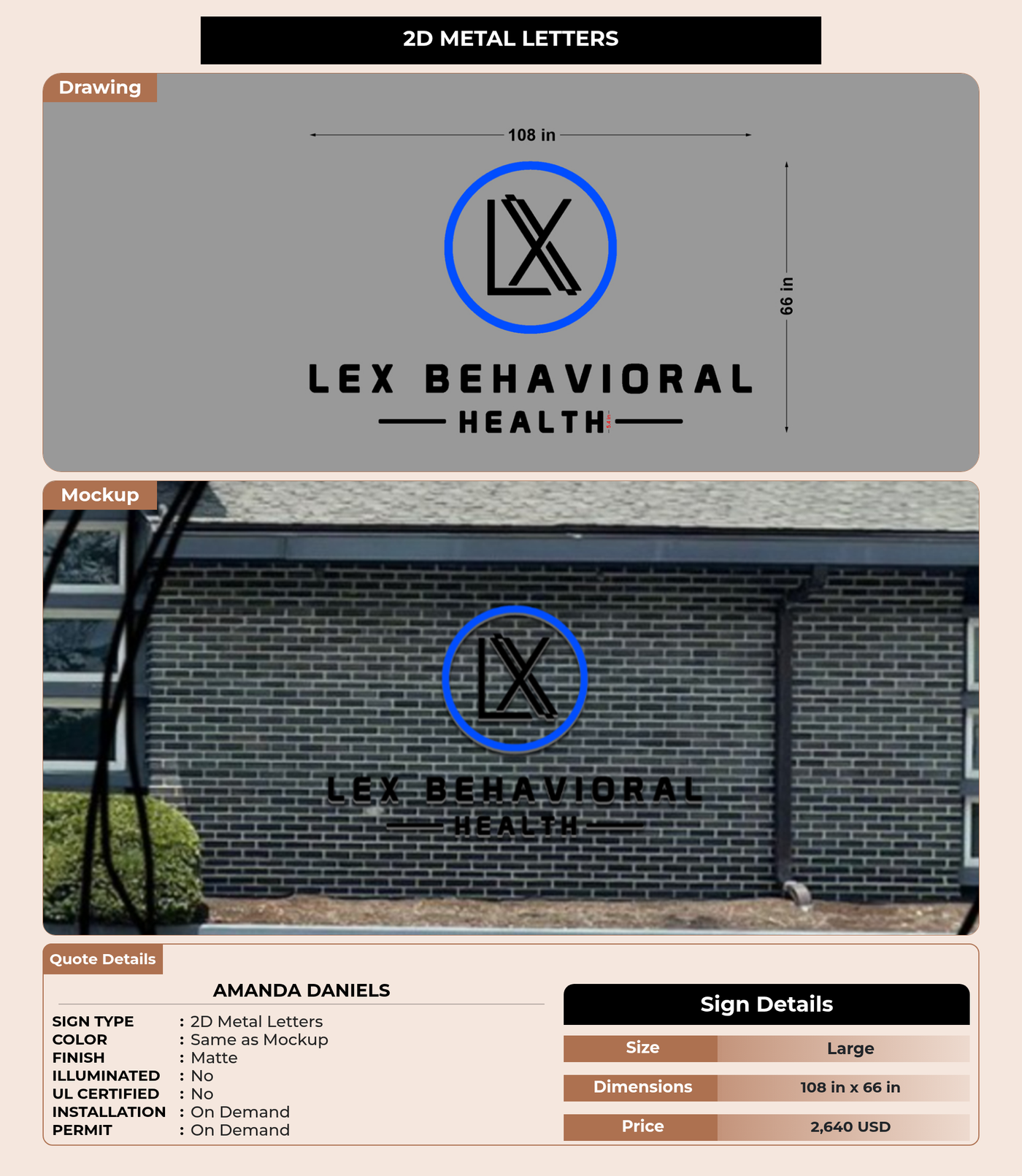 CUSTOM MOCKUP SIGN FOR Amanda Daniels