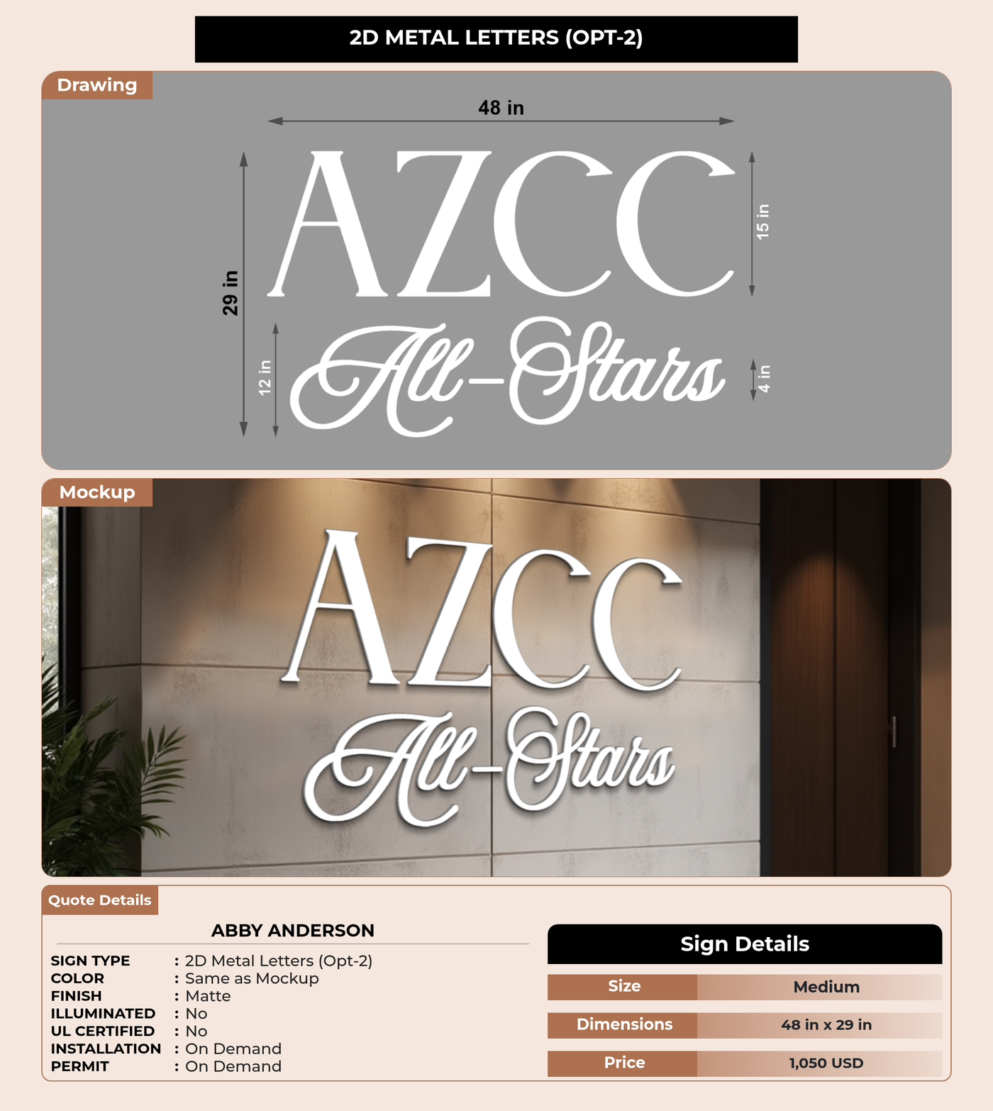 CUSTOM MOCKUP SIGN FOR Abby Anderson