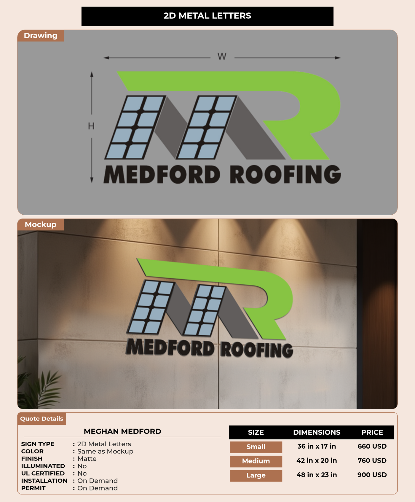 CUSTOM MOCKUP SIGN FOR Meghan Medford