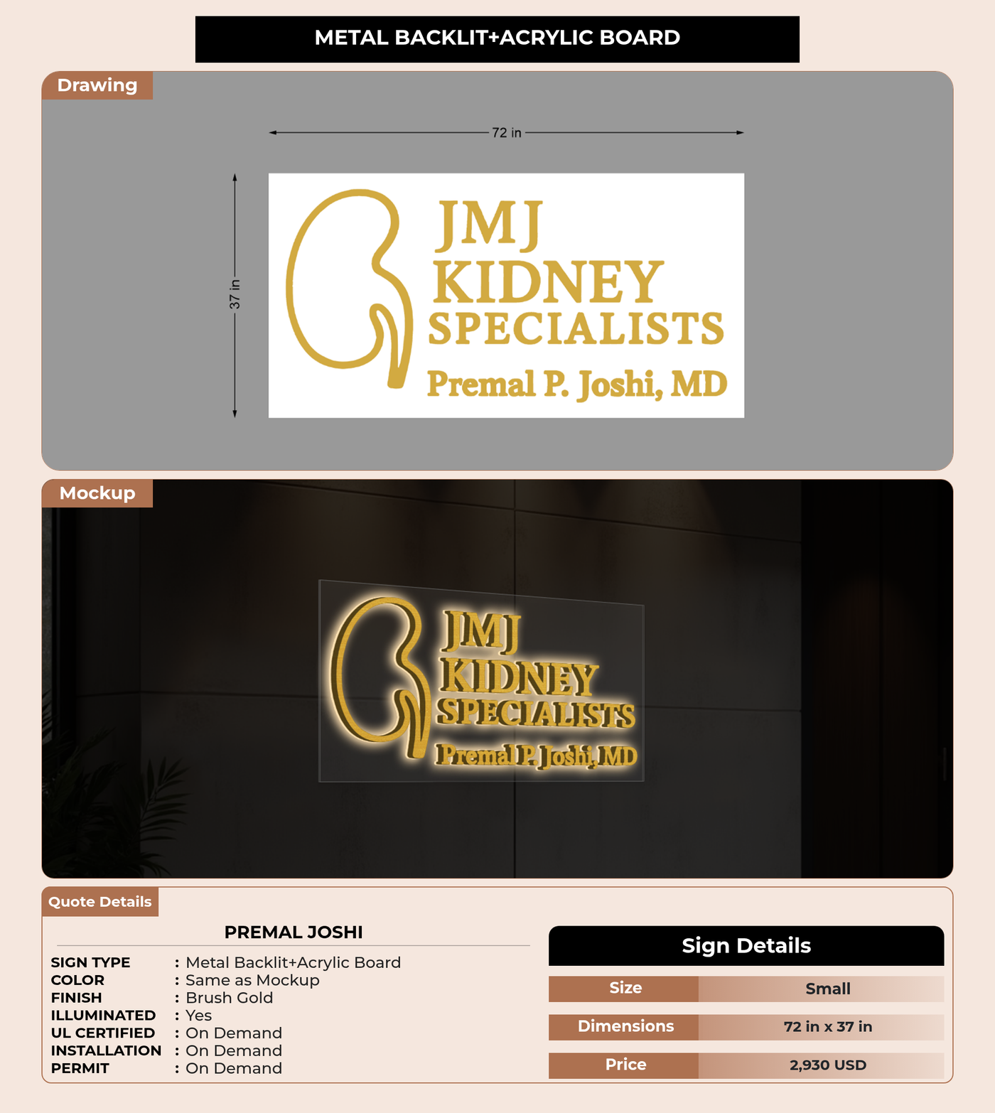 CUSTOM MOCKUP SIGN FOR Premal Joshi