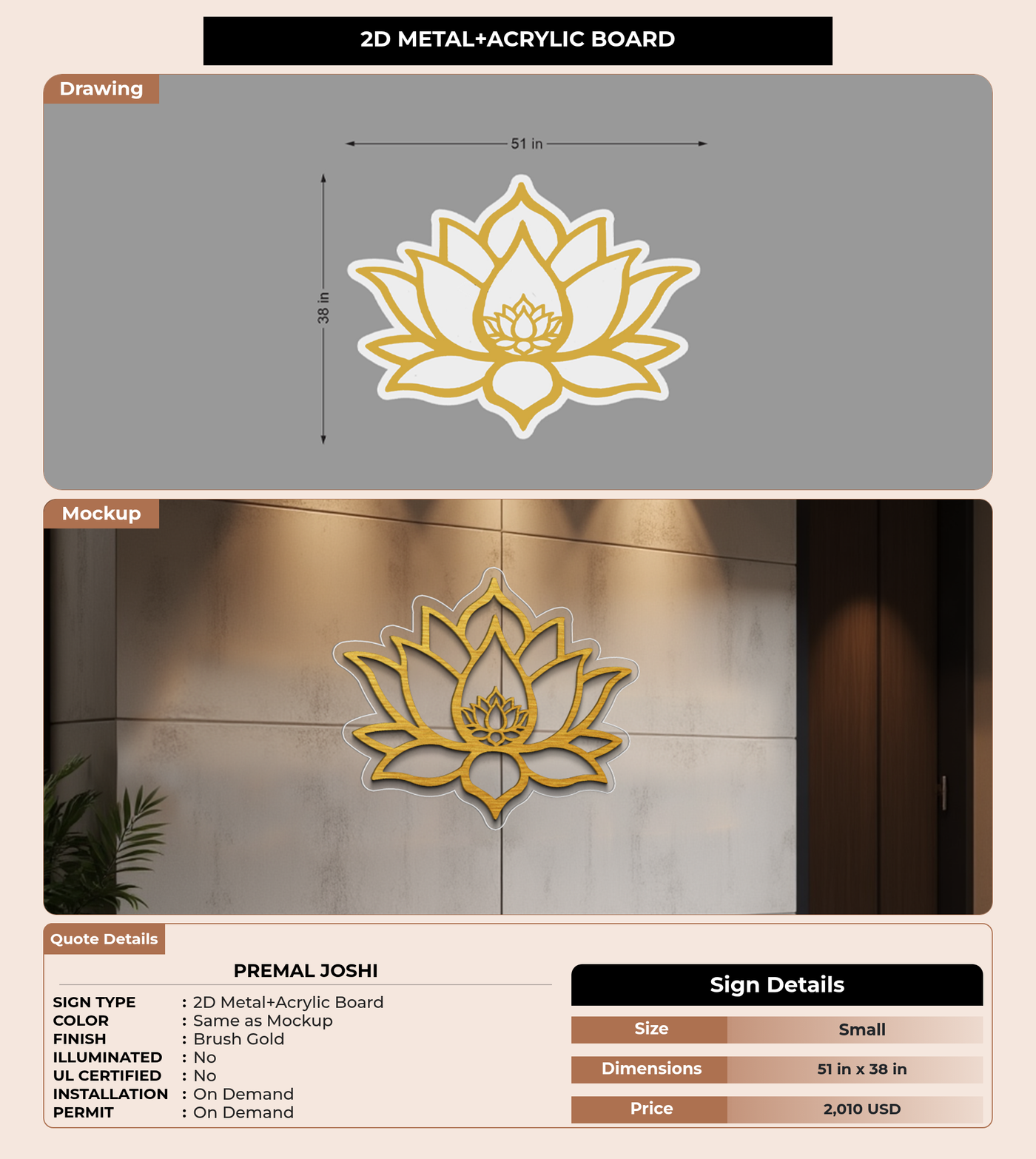 CUSTOM MOCKUP SIGN FOR Premal Joshi
