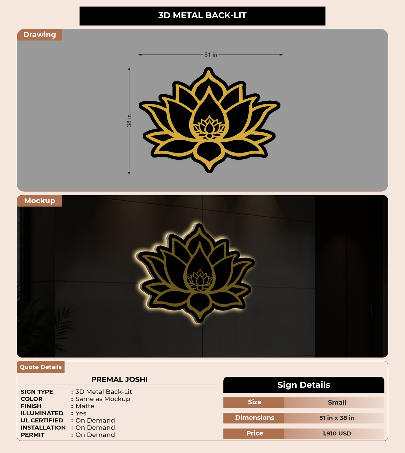 CUSTOM MOCKUP SIGN FOR Premal Joshi