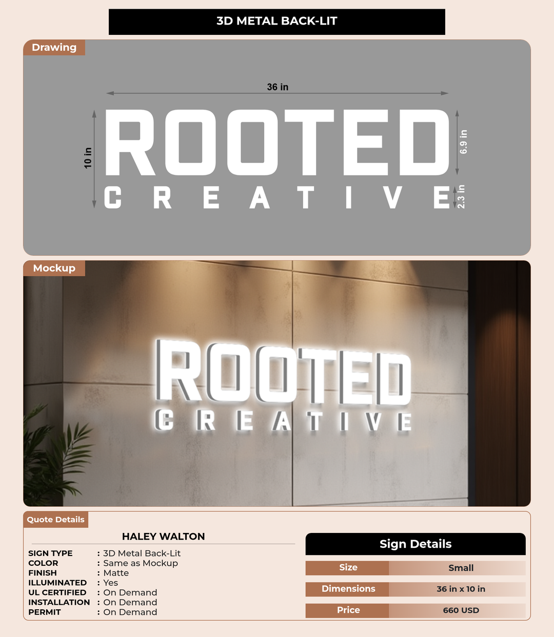 CUSTOM MOCKUP SIGN FOR Haley Walton
