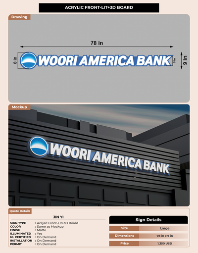 CUSTOM MOCKUP SIGN FOR Jin Yi