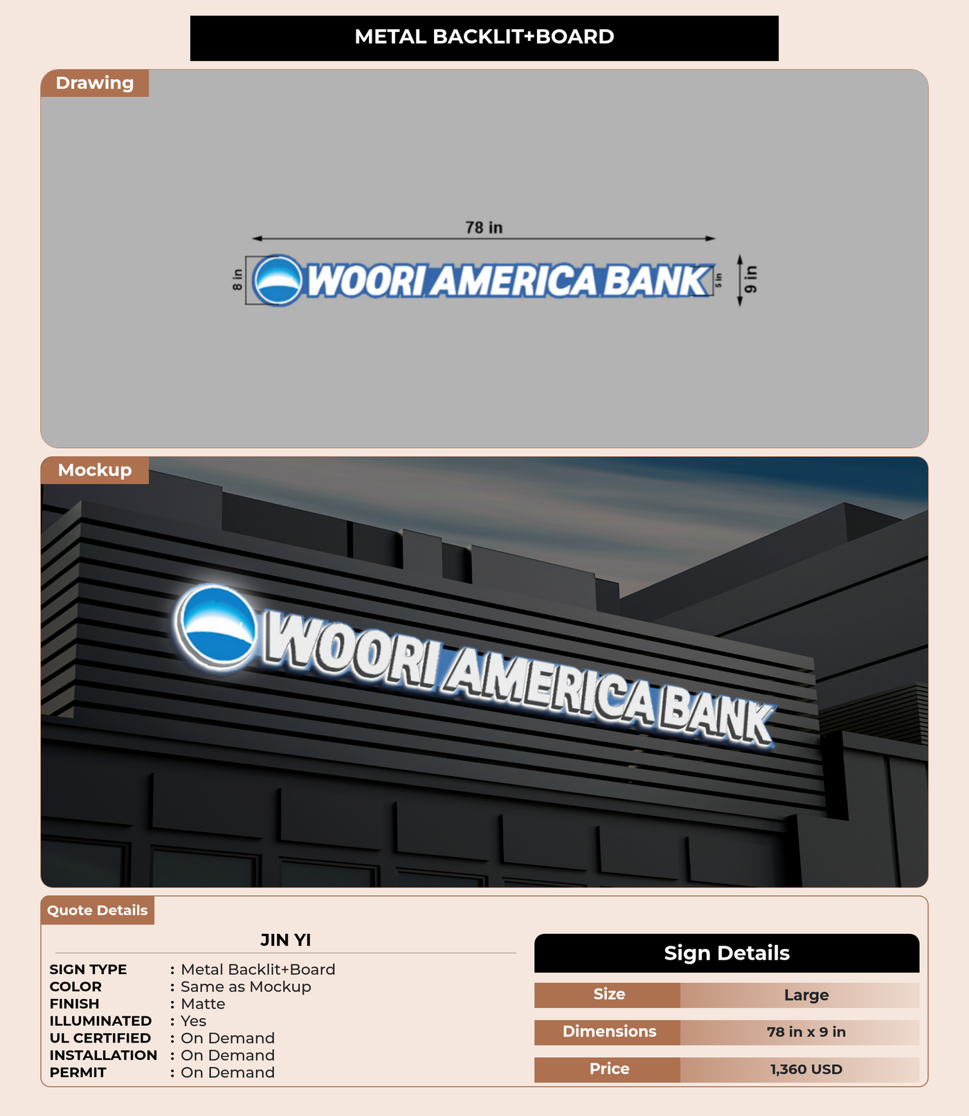 CUSTOM MOCKUP SIGN FOR Jin Yi