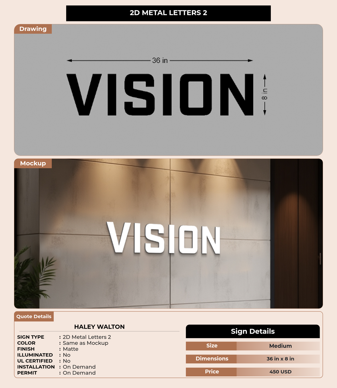 CUSTOM MOCKUP SIGN FOR Haley Walton