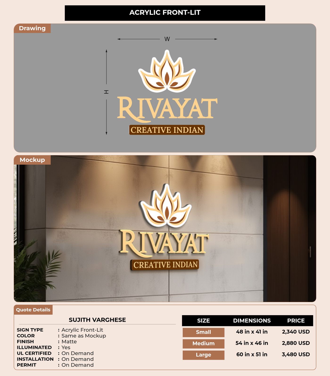 CUSTOM MOCKUP SIGN FOR Sujith  Varghese
