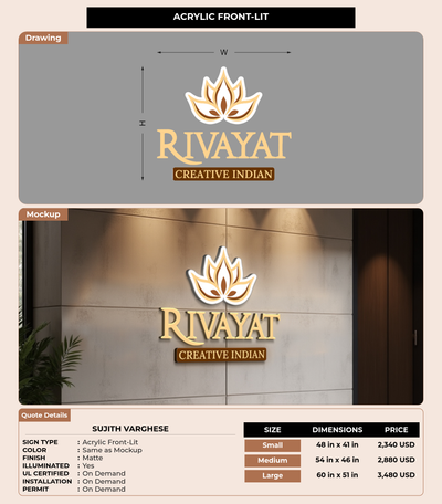 CUSTOM MOCKUP SIGN FOR Sujith  Varghese
