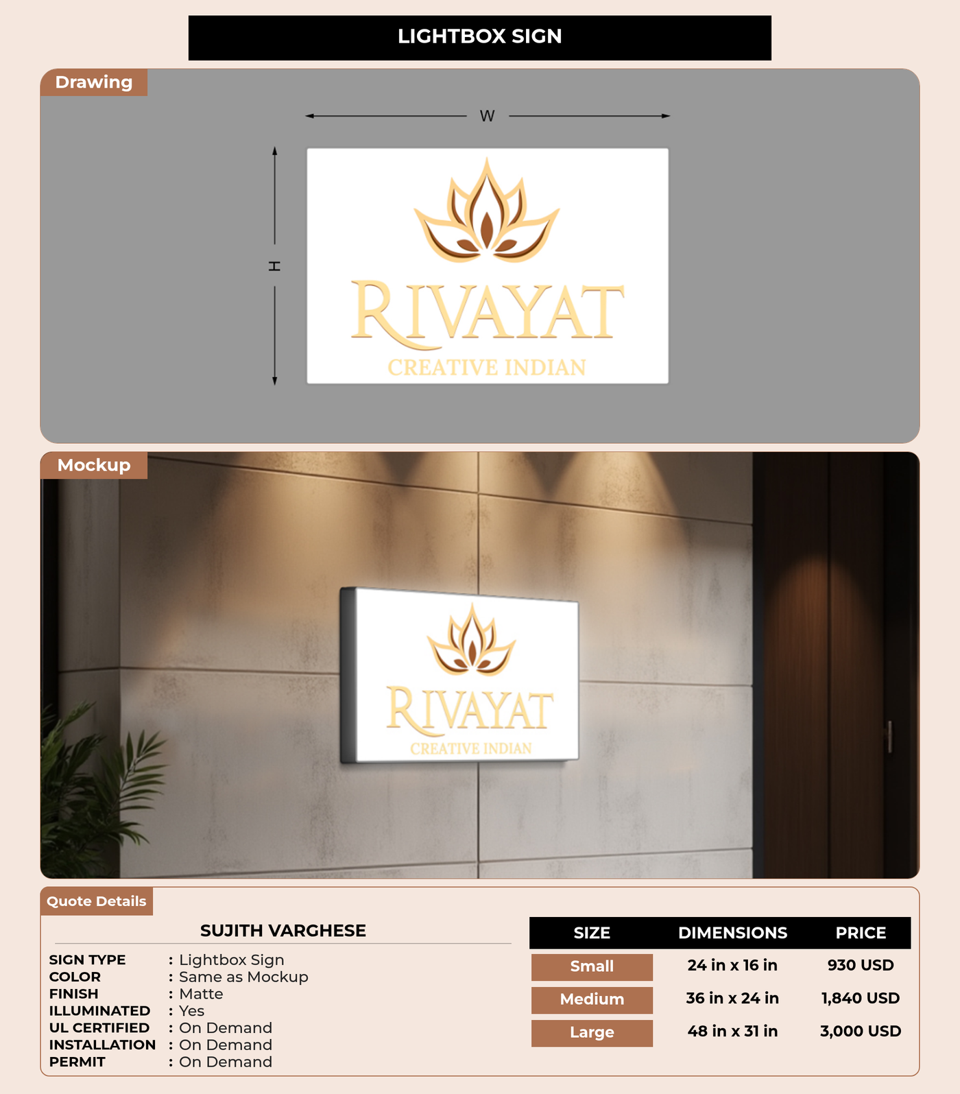 CUSTOM MOCKUP SIGN FOR Sujith  Varghese