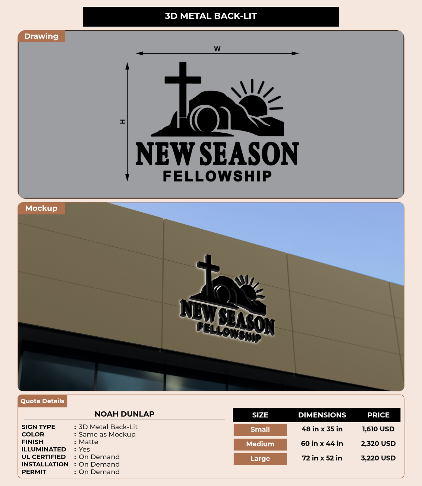 CUSTOM MOCKUP SIGN FOR Noah Dunlap