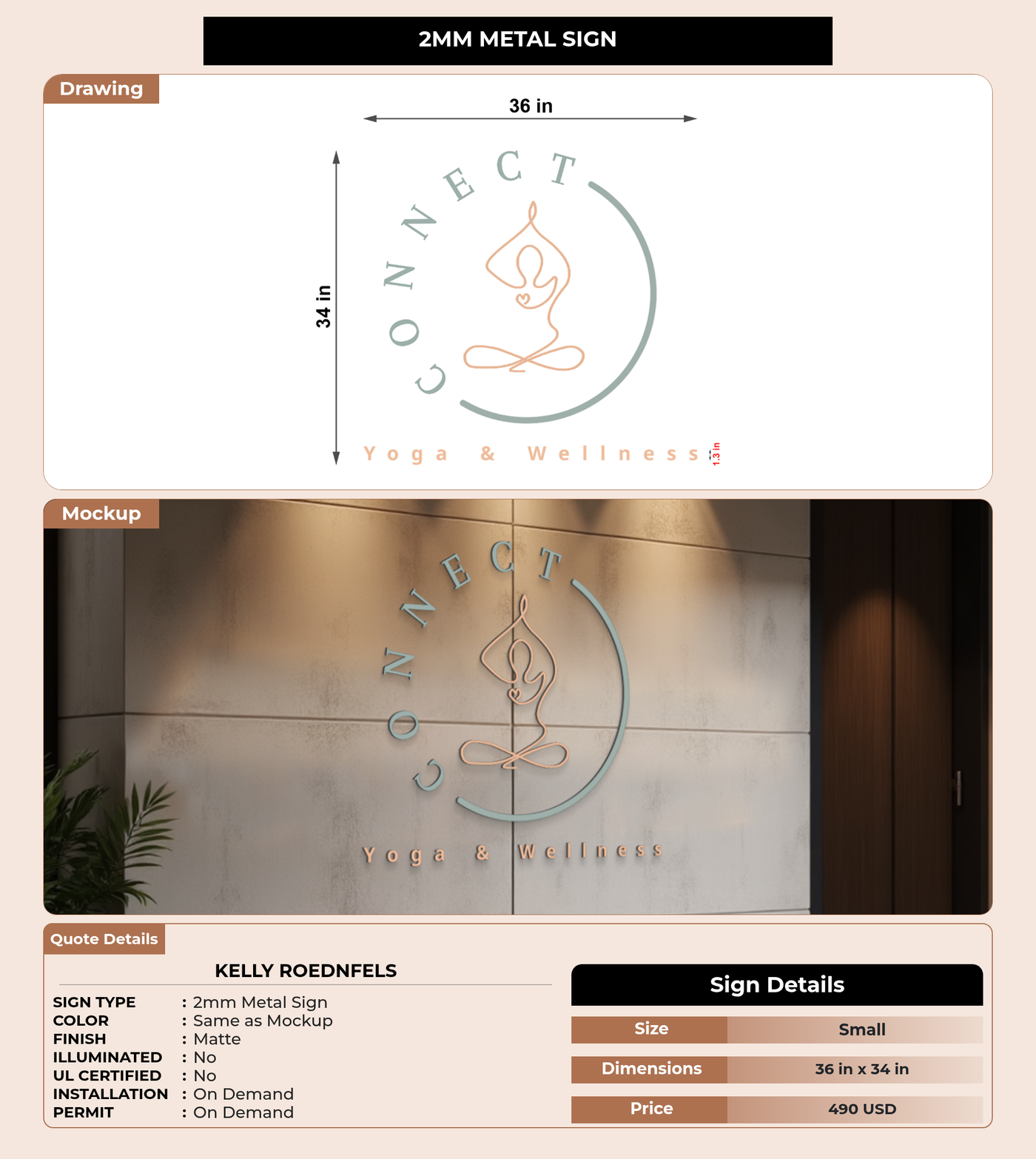 CUSTOM MOCKUP SIGN FOR Kelly Roednfels