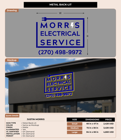 CUSTOM MOCKUP SIGN FOR Justin morris