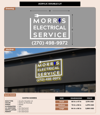 CUSTOM MOCKUP SIGN FOR Justin morris