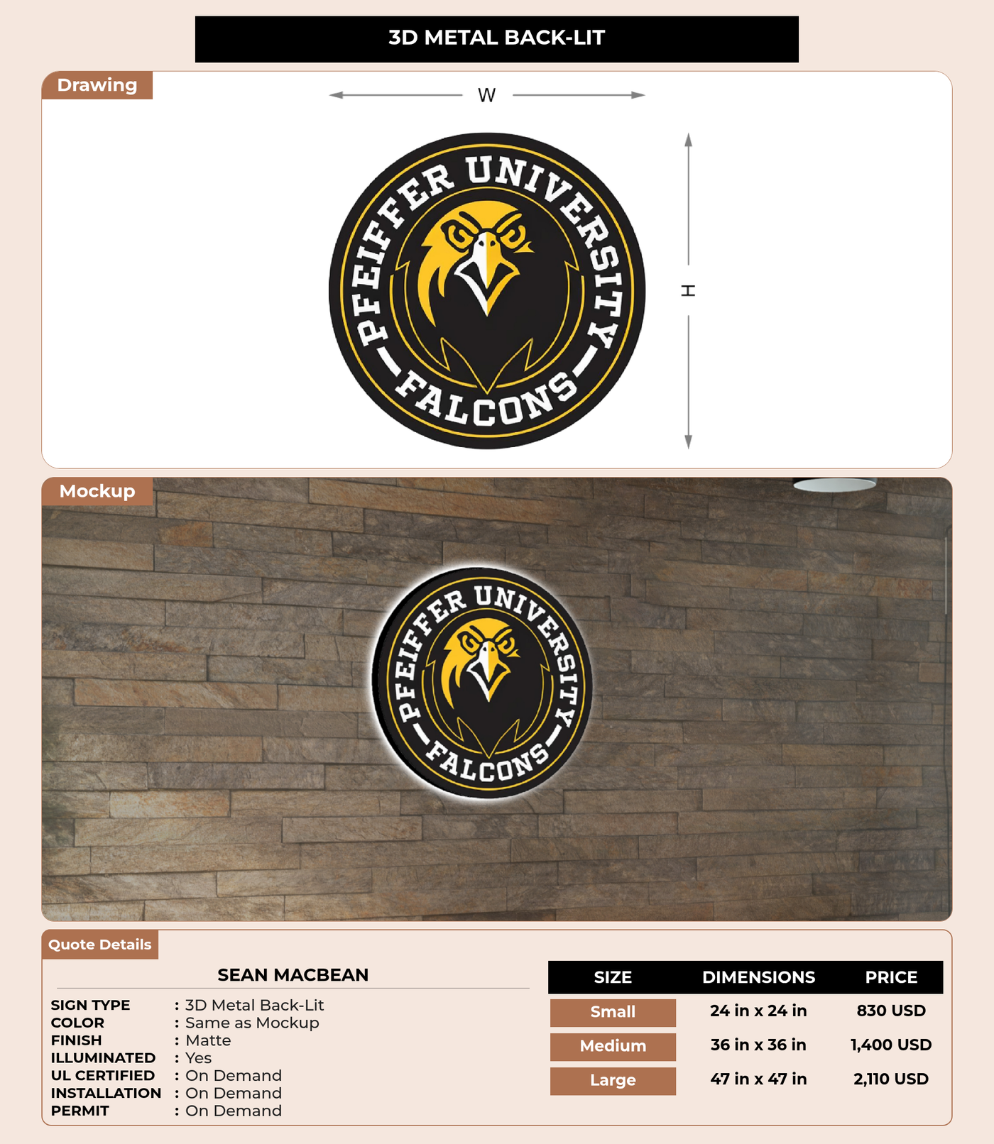 CUSTOM MOCKUP SIGN FOR Sean Macbean