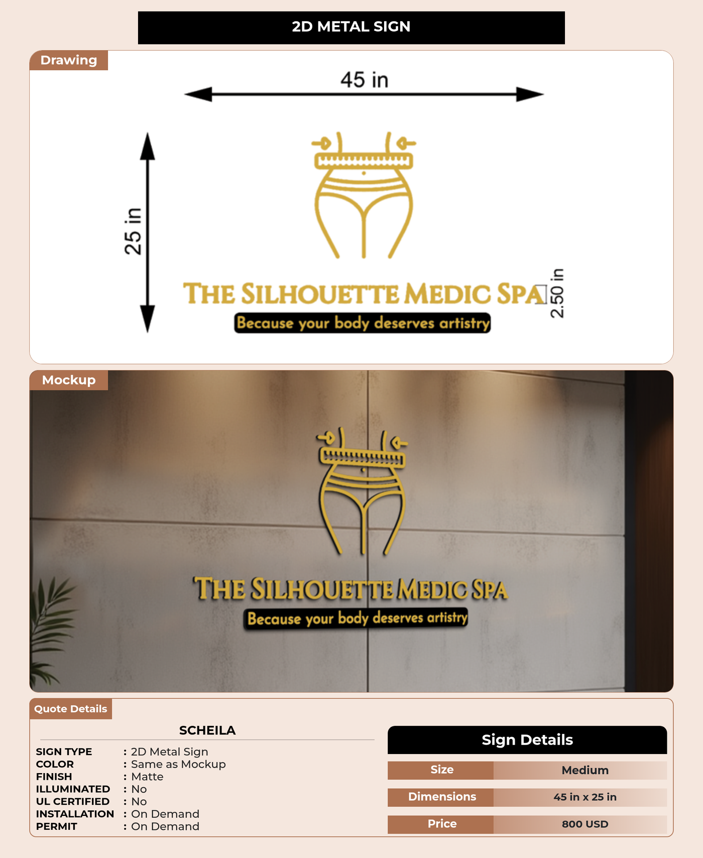 CUSTOM MOCKUP SIGN FOR Scheila