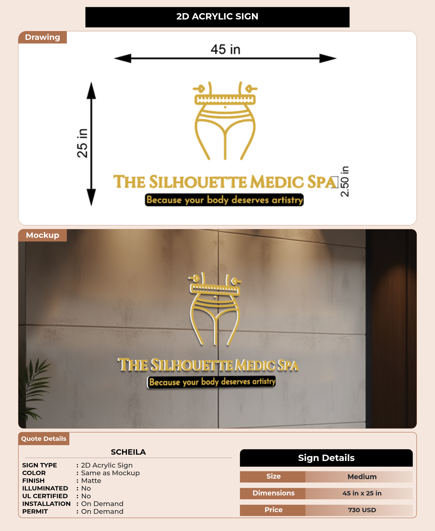 CUSTOM MOCKUP SIGN FOR Scheila