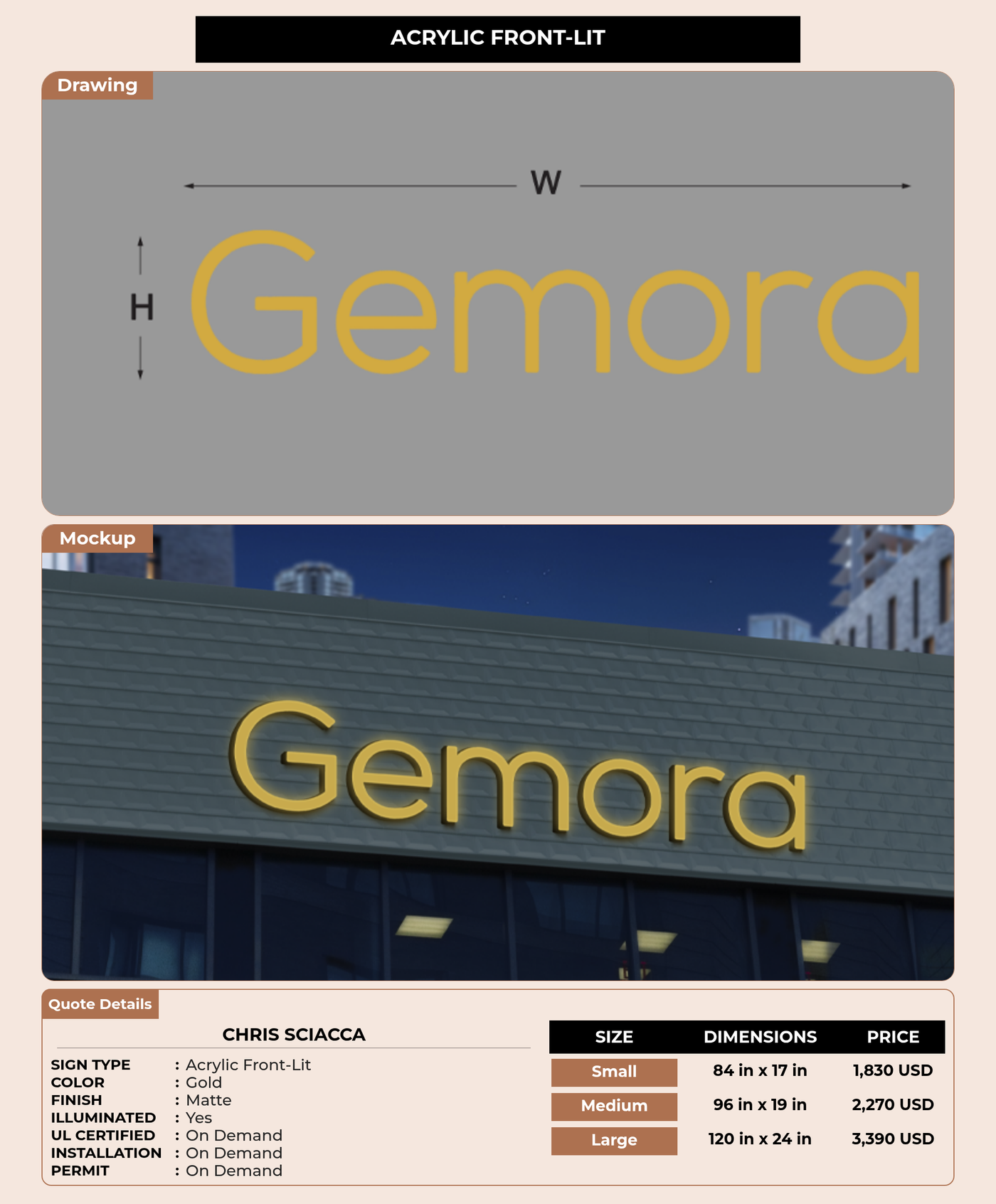 CUSTOM MOCKUP SIGN FOR Chris sciacca