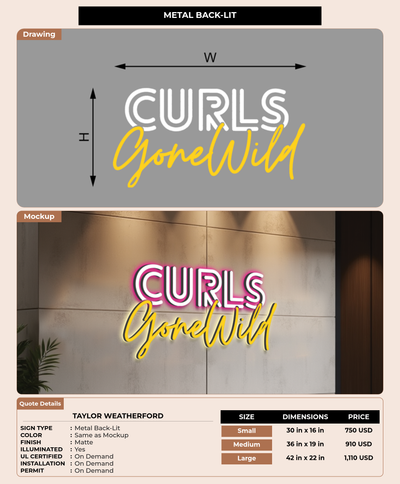 CUSTOM MOCKUP SIGN FOR Taylor Weatherford