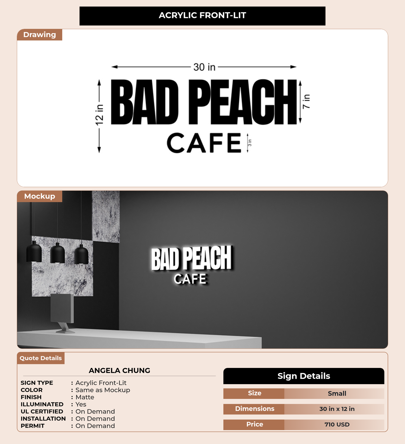 CUSTOM MOCKUP SIGN FOR Angela Chung