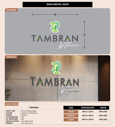 CUSTOM MOCKUP SIGN FOR Tamara