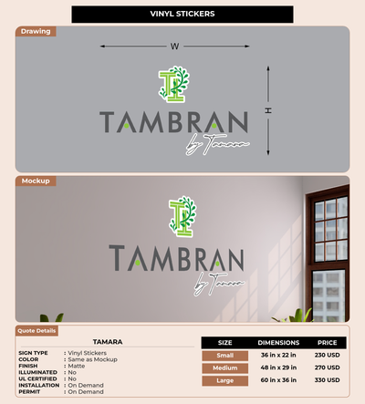 CUSTOM MOCKUP SIGN FOR Tamara
