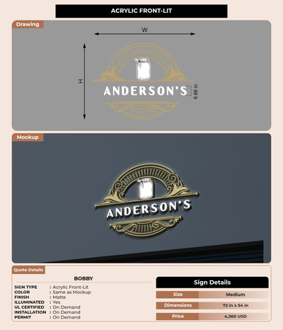 CUSTOM MOCKUP SIGN FOR Bobby