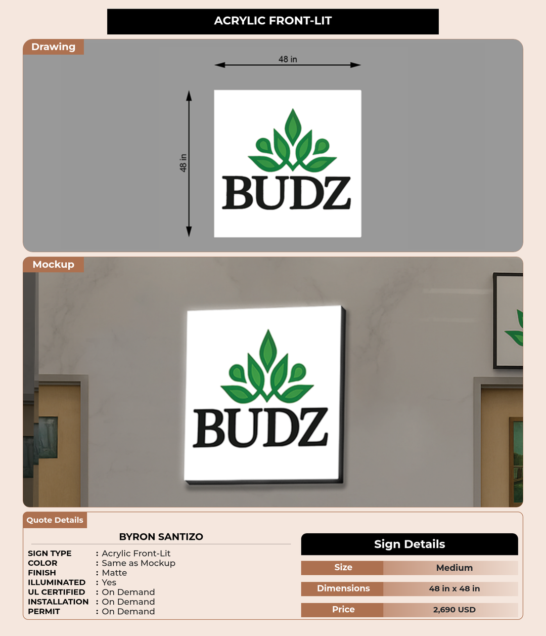 CUSTOM MOCKUP SIGN FOR byron santizo