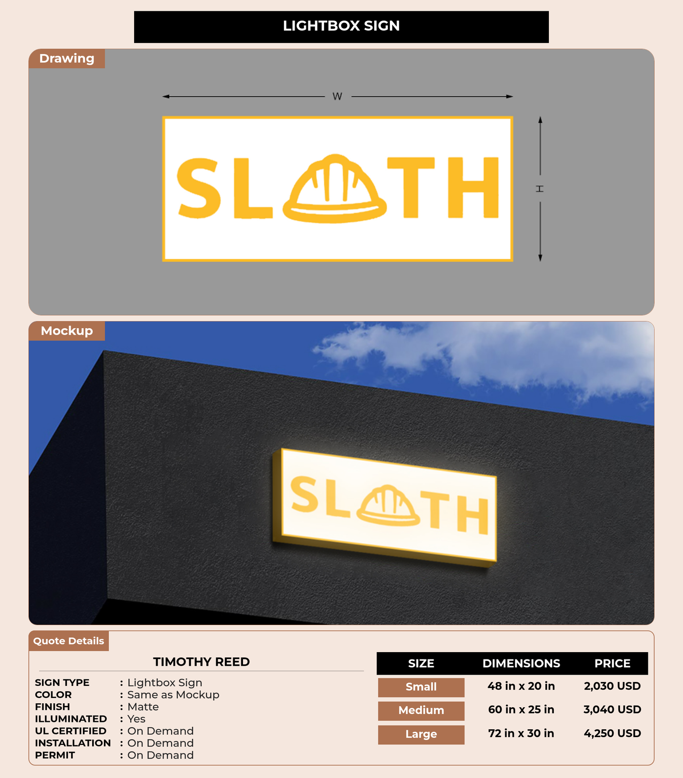 CUSTOM MOCKUP SIGN FOR Timothy Reed