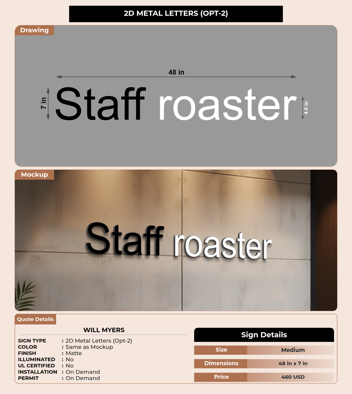 CUSTOM MOCKUP SIGN FOR will myers