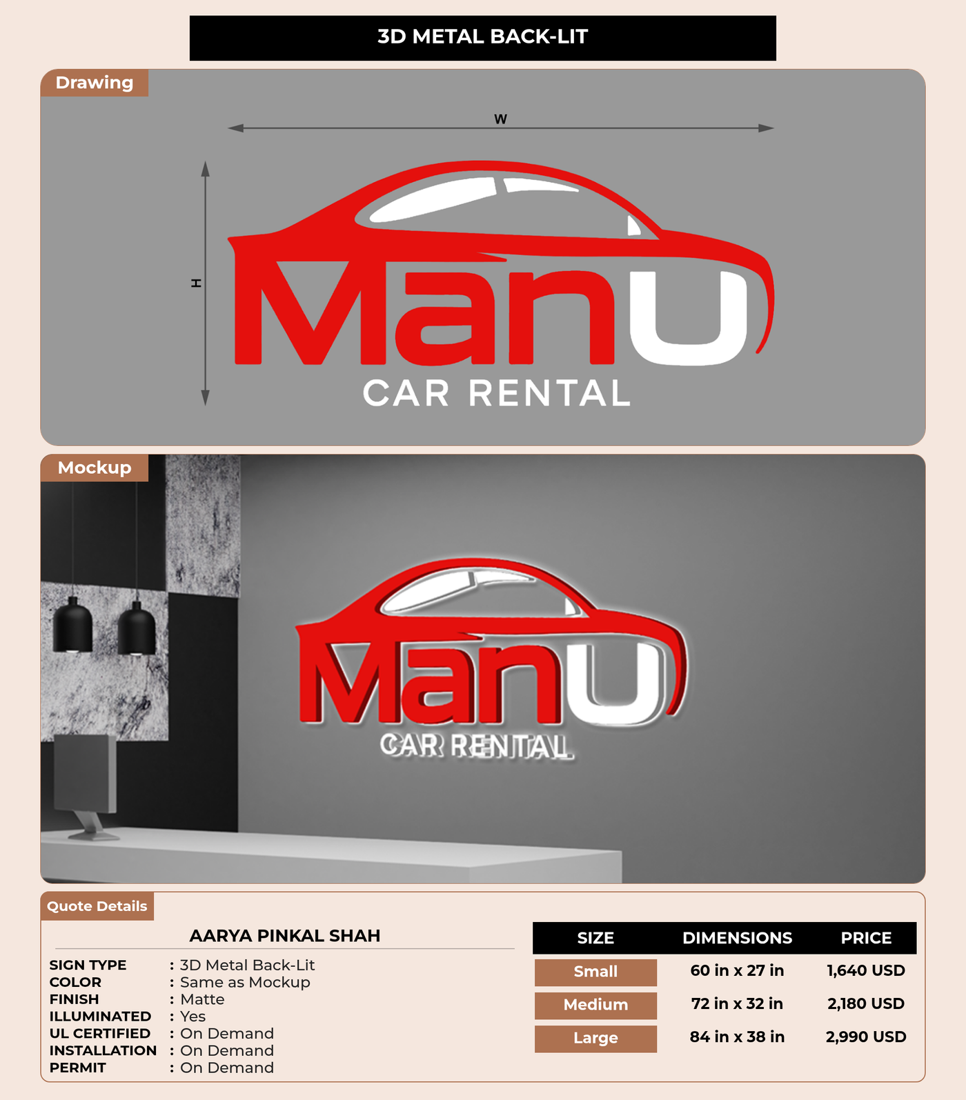 CUSTOM MOCKUP SIGN FOR Aarya Pinkal Shah