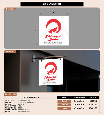 CUSTOM MOCKUP SIGN FOR Linda Korhena