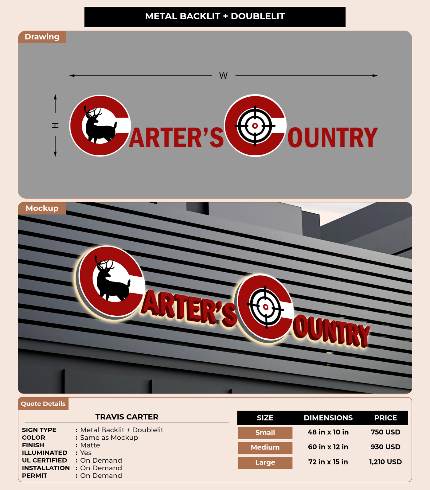 CUSTOM MOCKUP SIGN FOR Travis Carter