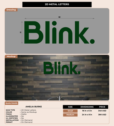 CUSTOM MOCKUP SIGN FOR Amelia Burke