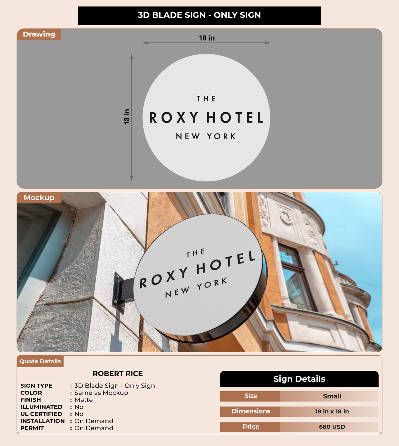 CUSTOM MOCKUP SIGN FOR Robert Rice