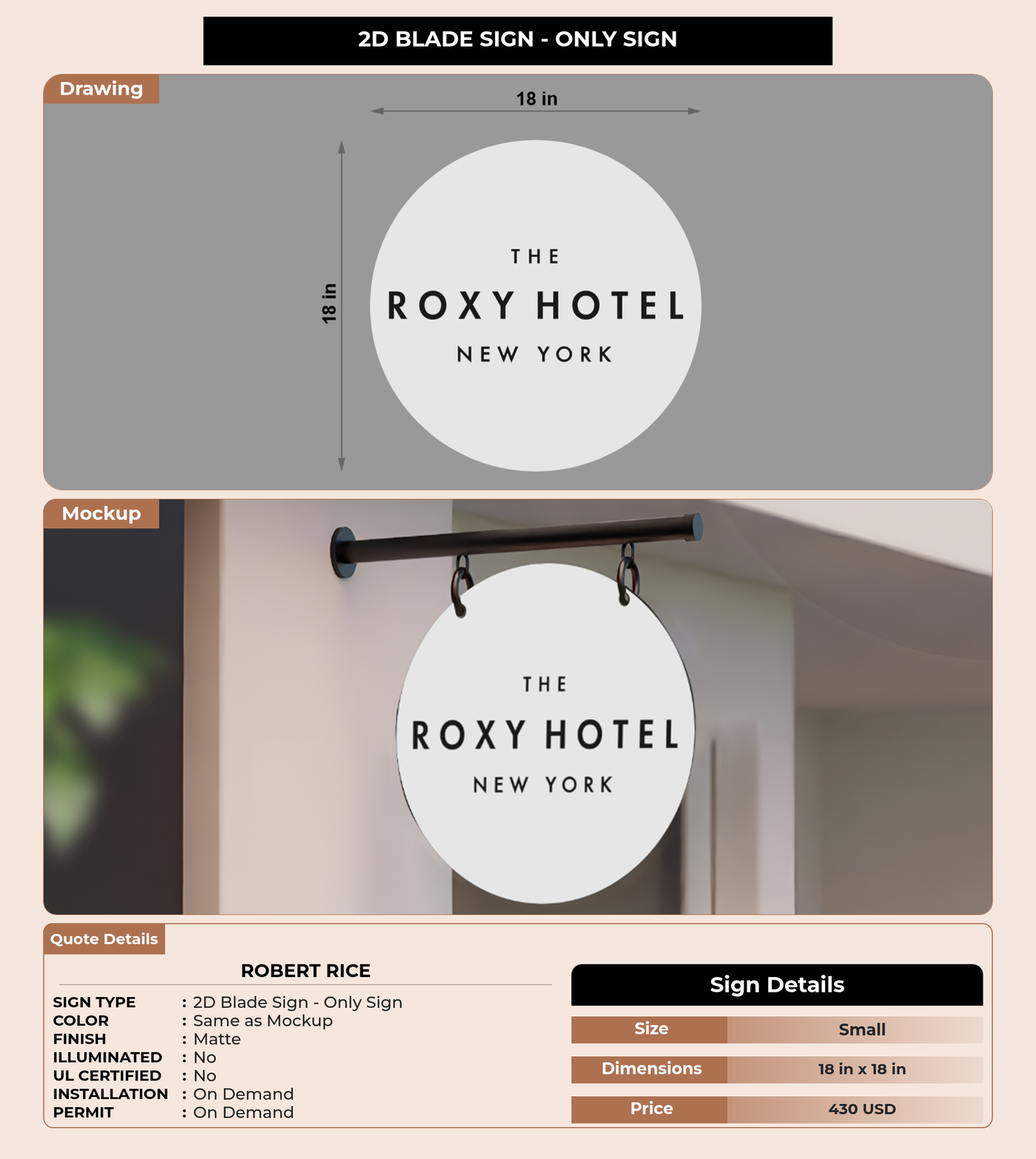 CUSTOM MOCKUP SIGN FOR Robert Rice