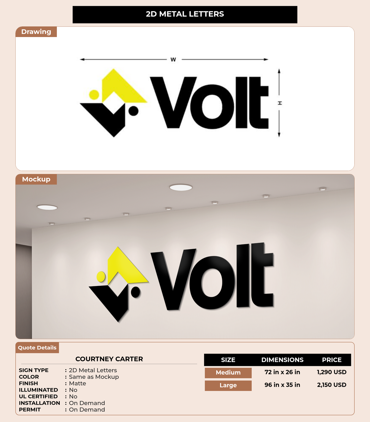 CUSTOM MOCKUP SIGN FOR Courtney Carter