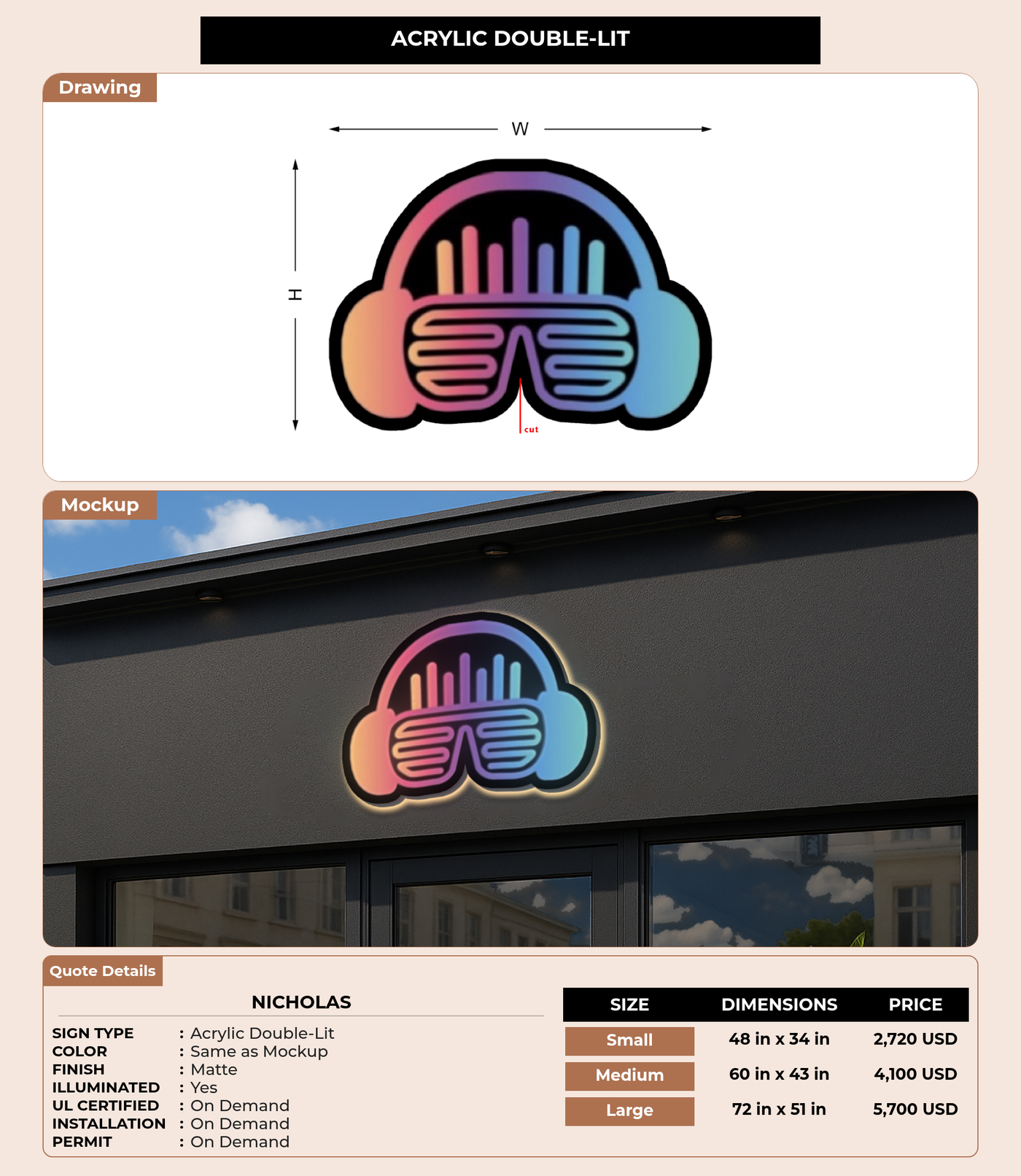 CUSTOM MOCKUP SIGN FOR Nicholas