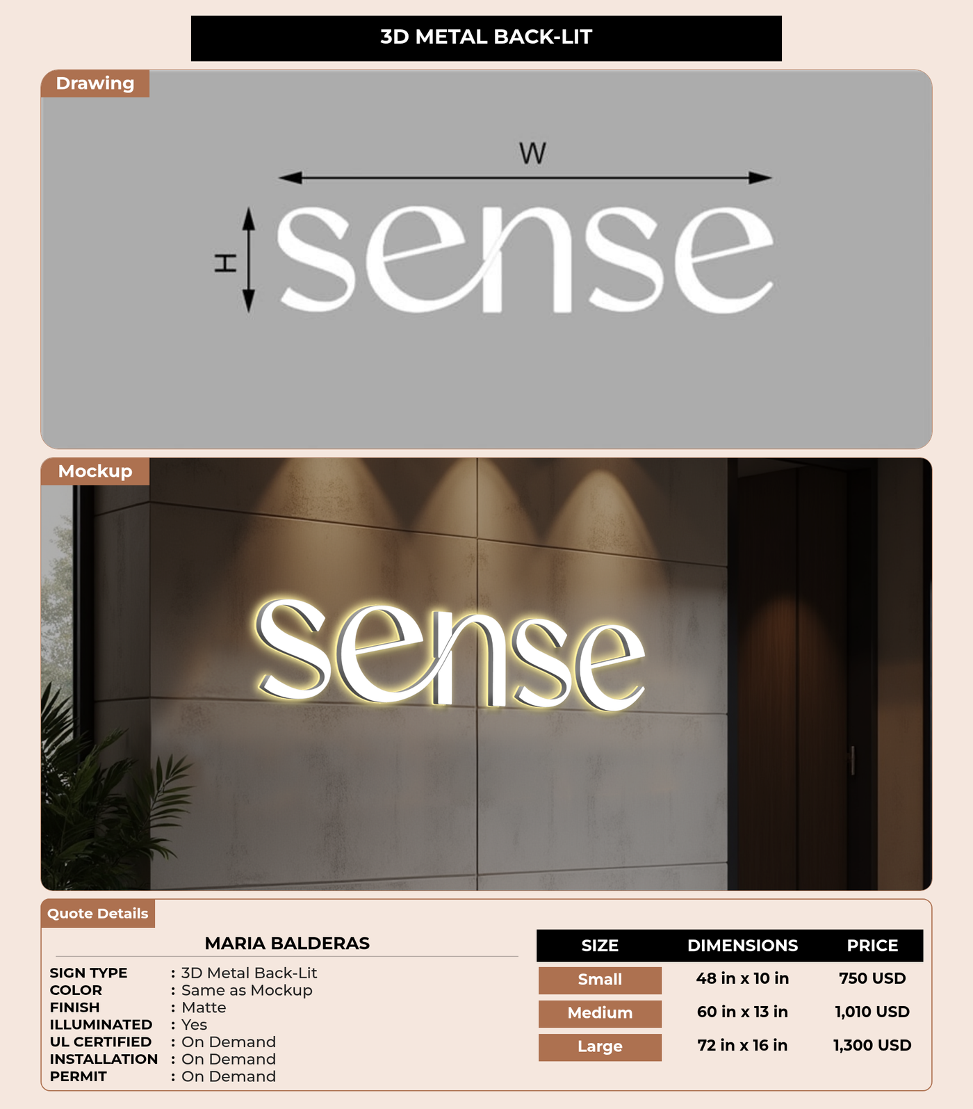 CUSTOM MOCKUP SIGN FOR Maria Balderas
