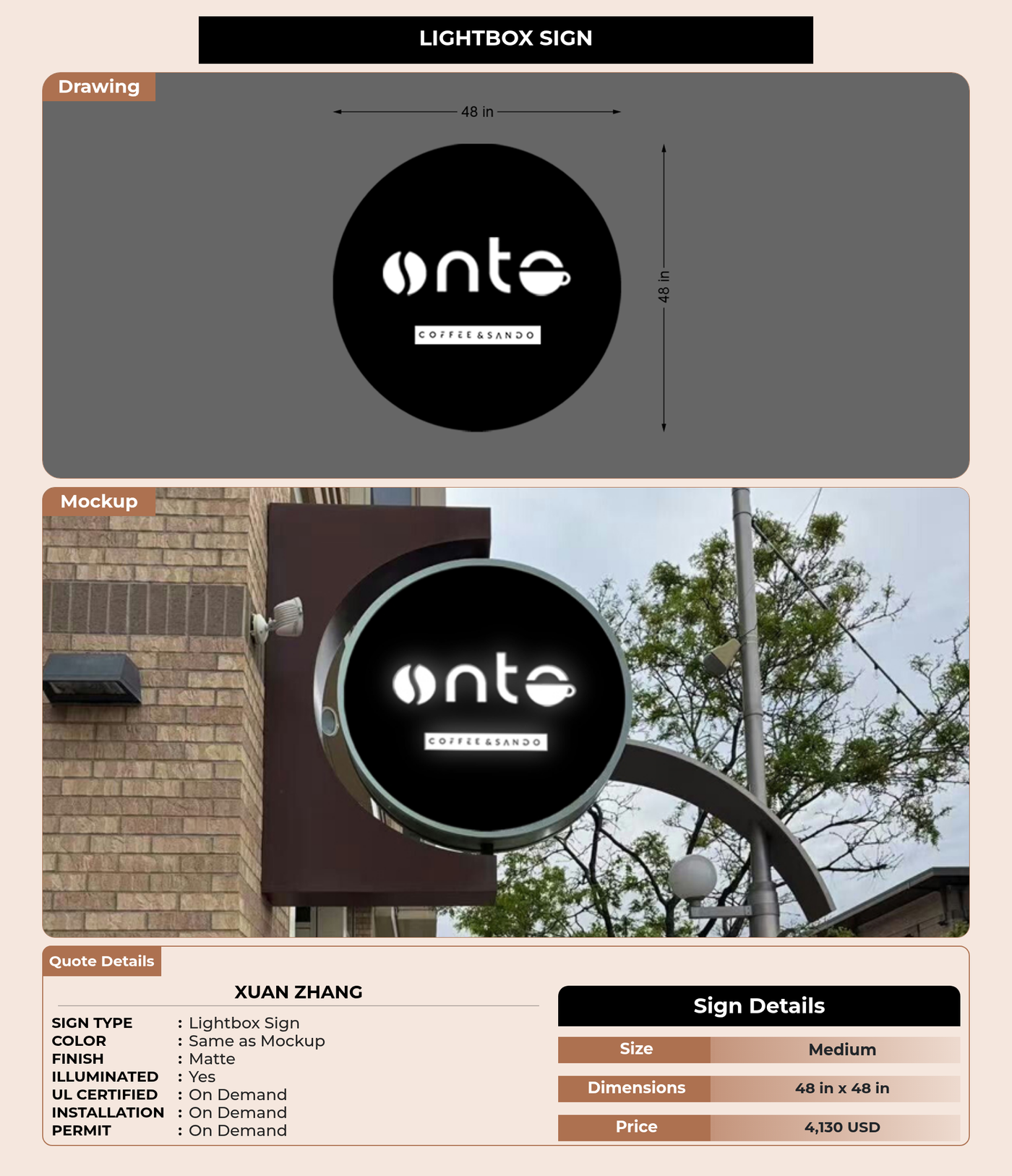 CUSTOM MOCKUP SIGN FOR Xuan Zhang