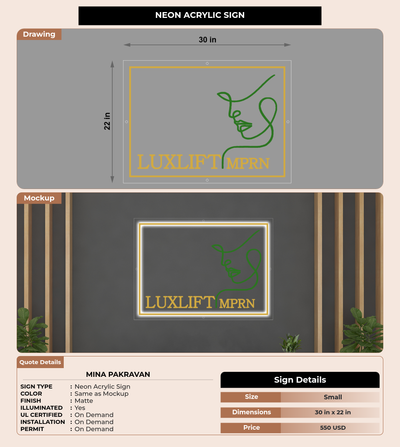 CUSTOM MOCKUP SIGN FOR Mina Pakravan