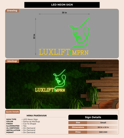 CUSTOM MOCKUP SIGN FOR Mina Pakravan