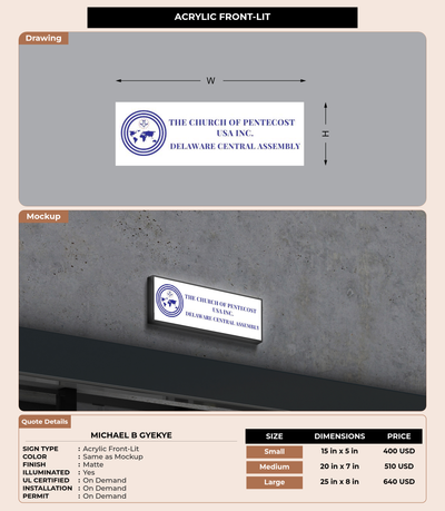 CUSTOM MOCKUP SIGN FOR Michael B Gyekye