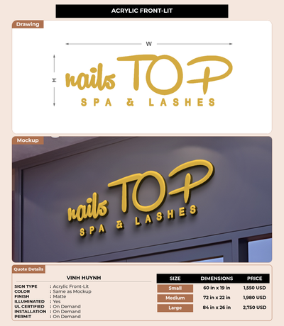 CUSTOM MOCKUP SIGN FOR Vinh Huynh