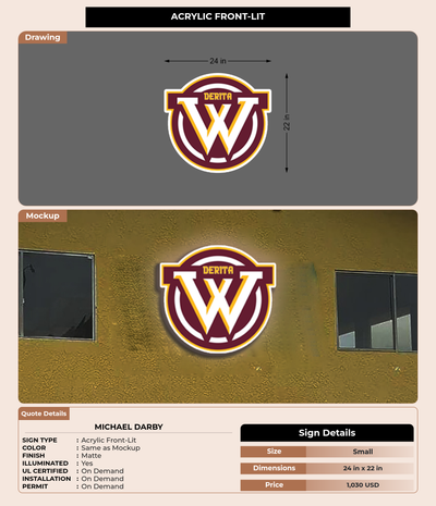 CUSTOM MOCKUP SIGN FOR Michael Darby