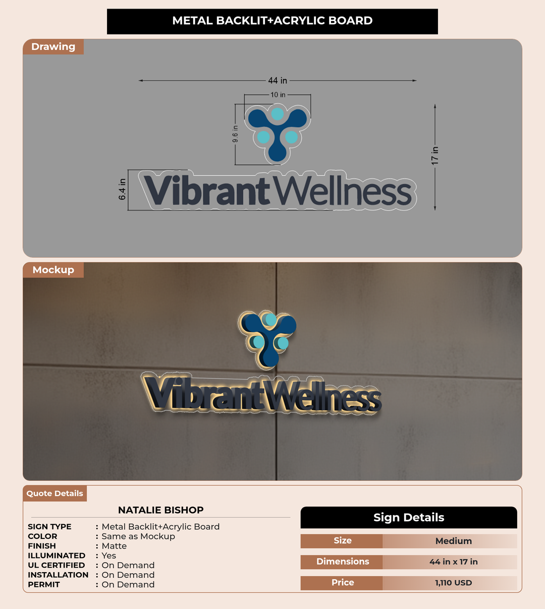 CUSTOM MOCKUP SIGN FOR Natalie Bishop