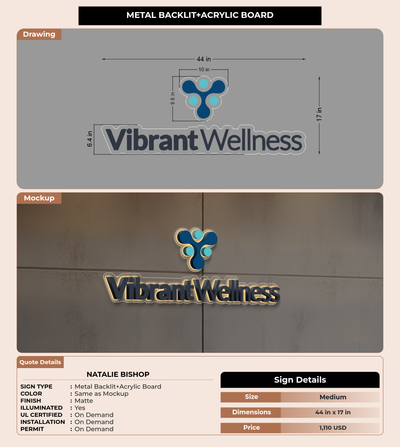 CUSTOM MOCKUP SIGN FOR Natalie Bishop