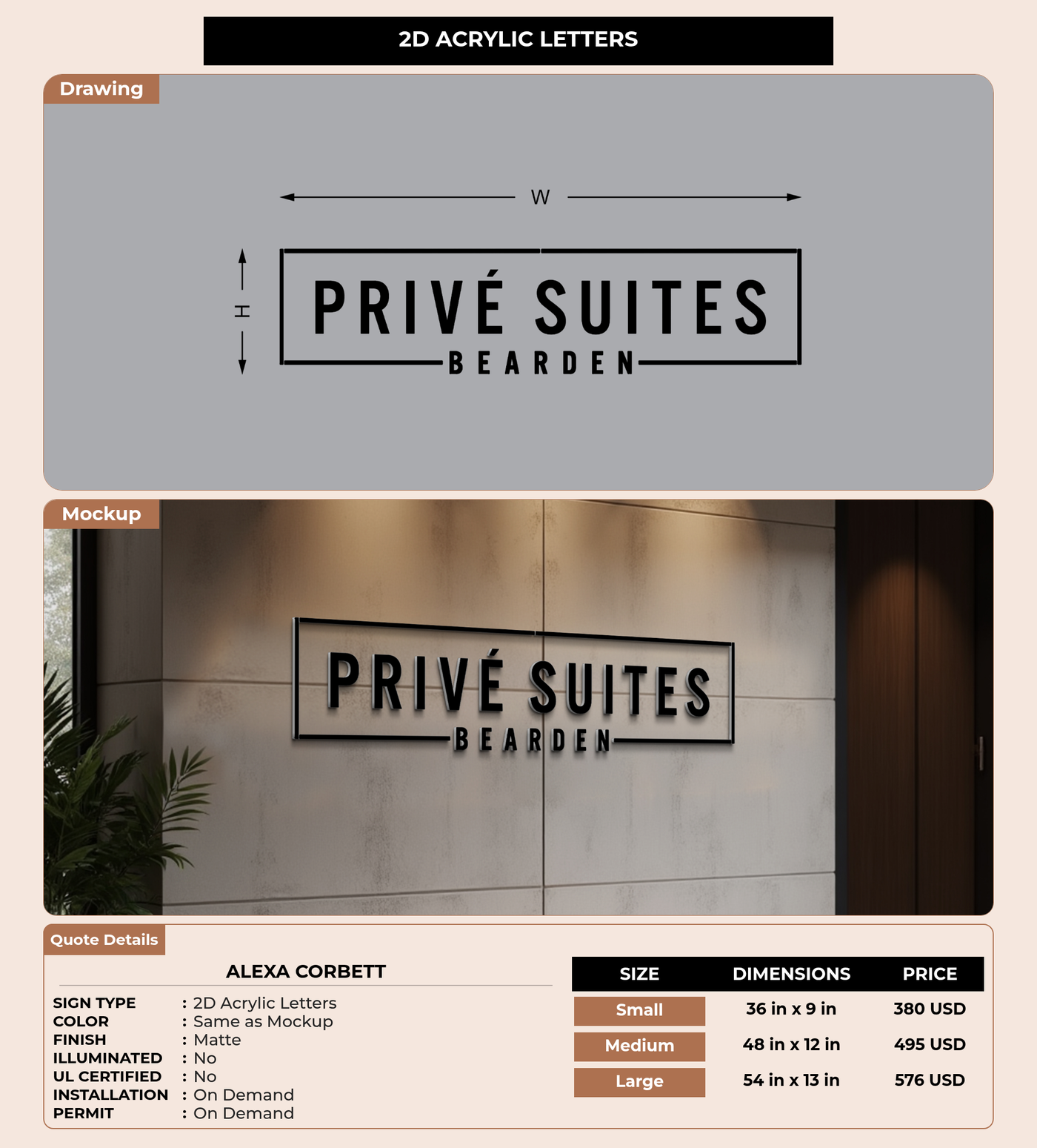 CUSTOM MOCKUP SIGN FOR Alexa Corbett