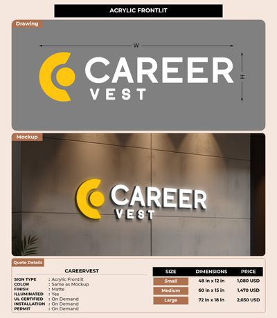 CUSTOM MOCKUP SIGN FOR CareerVest