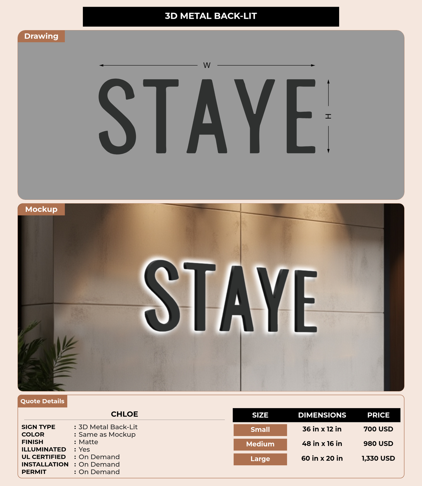 CUSTOM MOCKUP SIGN FOR Chloe
