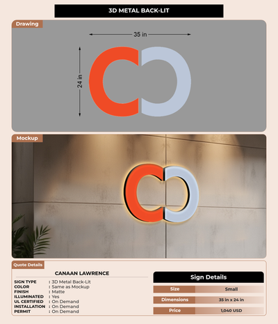 CUSTOM MOCKUP SIGN FOR Canaan Lawrence